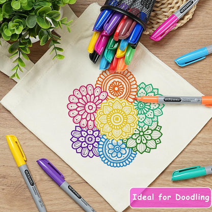 Permanent Markers Bulk, 144 Pack Permanent Marker Set, 12 Assorted Colors, Fine Point Tip, Fast Dry, Waterproof, work on Plastic, Glass, Metal, Wood and Stone, Perfect for School, Office, Home