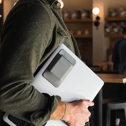 Slipdrive - Portable Hard Drive Sleeve for Laptop - SSD Solid State Drive - Reusable Adhesive - 5” x 3.2” Stick on External Hard Drive Carrying Case - Travel Pocket Pouch (Small, Gray)