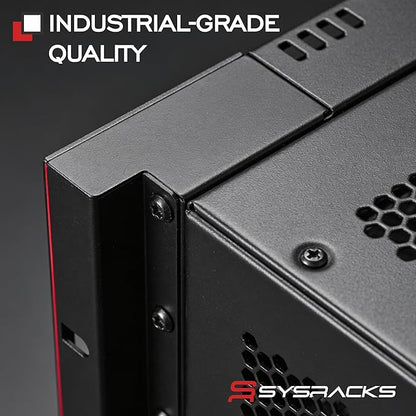 Sysracks - Server Rack – Wall Mount Rack - Locking Cabinet for Network - Electronics - Security - Audio - Video - AV Equipment - Data Rack - Legs/Power Strip/Shelf/Fan - 24-Inch Deep (27U)