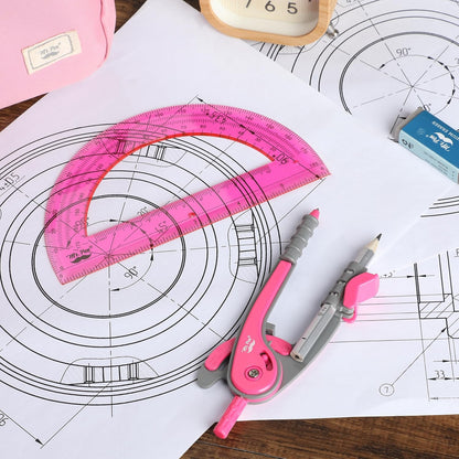 Mr. Pen- Compass and Protractor Set, Vivid Cerise, Compass Geometry Tool, Protractor and Compass Set, Compass Drawing Tool, Drawing Compass, Geometry Compass, Math Compass for Geometry