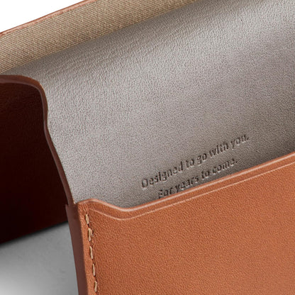 Bellroy Under Cover (slimline leather card wallet/holder with card storage, quick access slot, plus space for folded bills) - Caramel