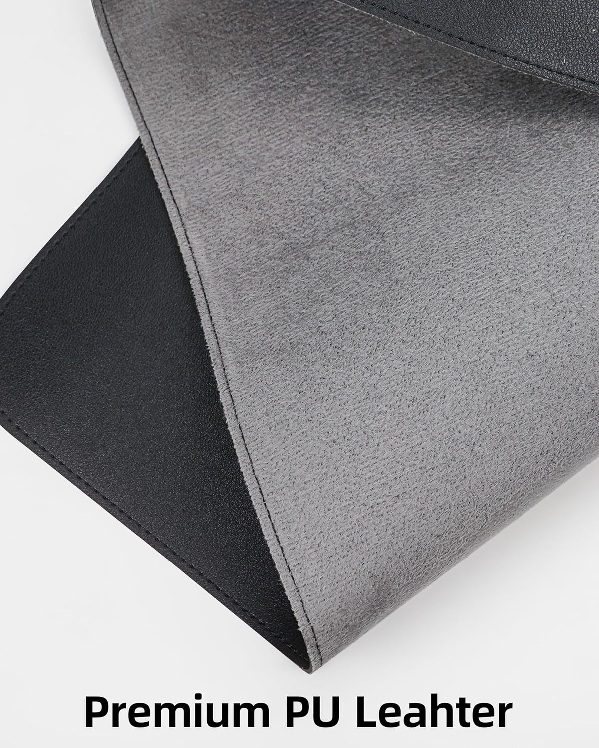 Extra Large Desk Pad Mat - Waterproof Mouse Pad & Desk Protector, Non-Slip XXL PU Leather Gaming Mat for Keyboard/Mouse, Stitched Edge with Ergonomic Support, 55"x17" (Black)