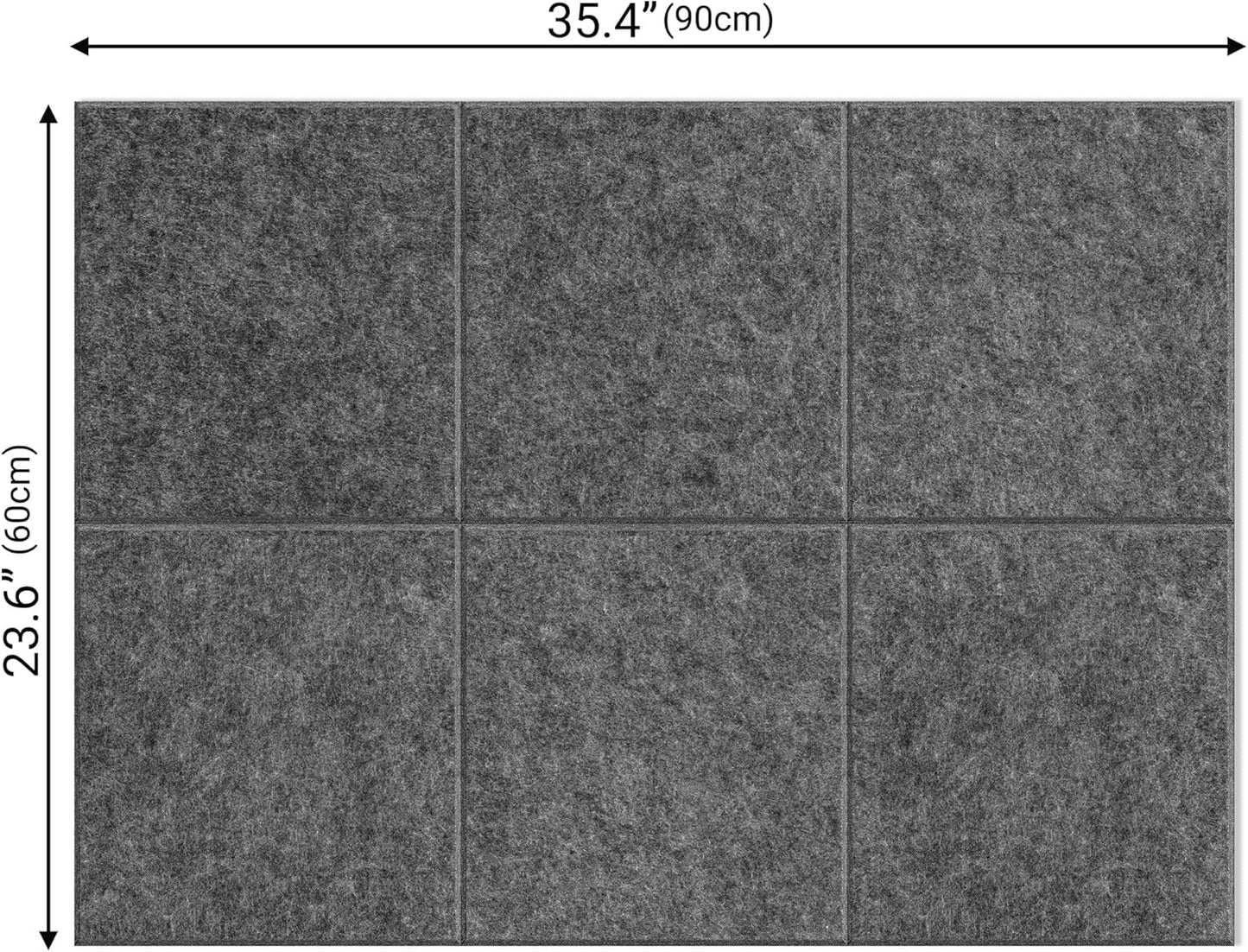 AKTOP Cork Board Bulletin Board 24"x36", 6 Pack Removable Felt Cork Board Tiles for Wall, Large Corkboard Notice Pin Board for Office, School & Home,24 Safe Adhesive Tabs, 20 Push Pins, Dark Grey