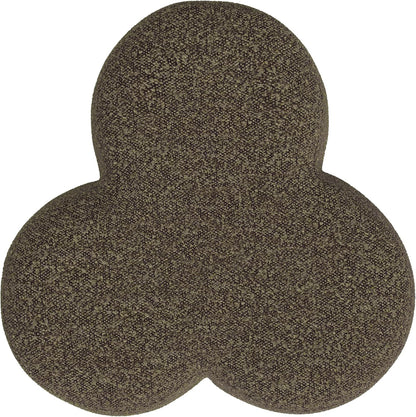 HomePop Upholstered Clover Shaped Ottoman Home Décor|Foot Rest Ottoman - Dark Brown Boucle