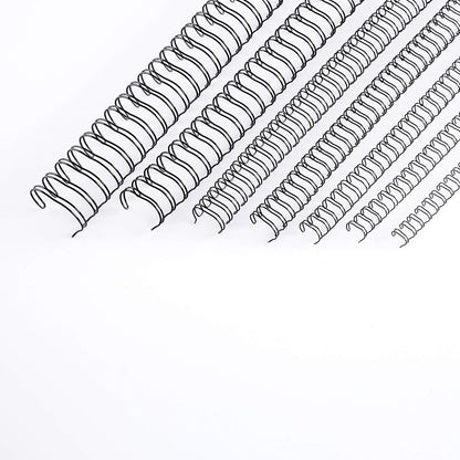 BNC Double Loop Wire Binding Rings Letter Size 3:1 Loops 32 Holes Black Color Pack of 100 (1/4 Inches)