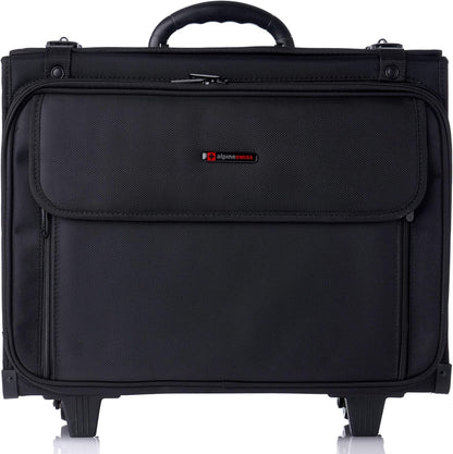 Alpine Swiss Rolling Briefcase | Laptop Bag For Men & Women | Hard Side Catalog Case on Wheels | Legal Size File Dividers | Lawyers Attache Case | Carry-On Overnight Business Travel Bag