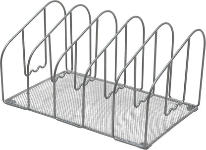 Deco Brothers File Sorter Organizer for Desk, 5 Sections, Silver