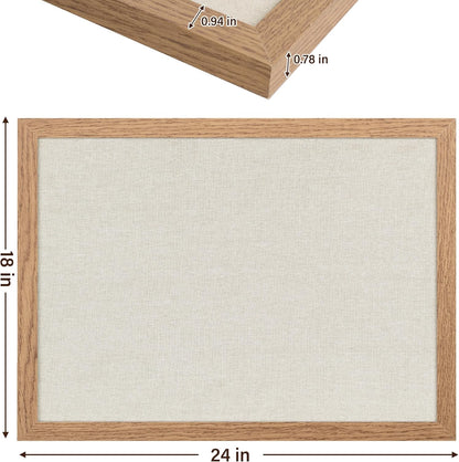 Cork Board Bulletin Board 18" x 24", 2-Pack Large Linen Corkboards with Frame for Walls, Cute Picture Display Pin Board Vision Board for Room School Office Bedroom 40 Pushpins Carbonized Black