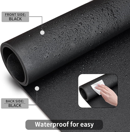 KINGFOM Desk Pad Office Desktop Protecter, PU Leather Desk Mat Blotters Organizer with Comfortable Writing Surface (47.2" x 23.6", Black)