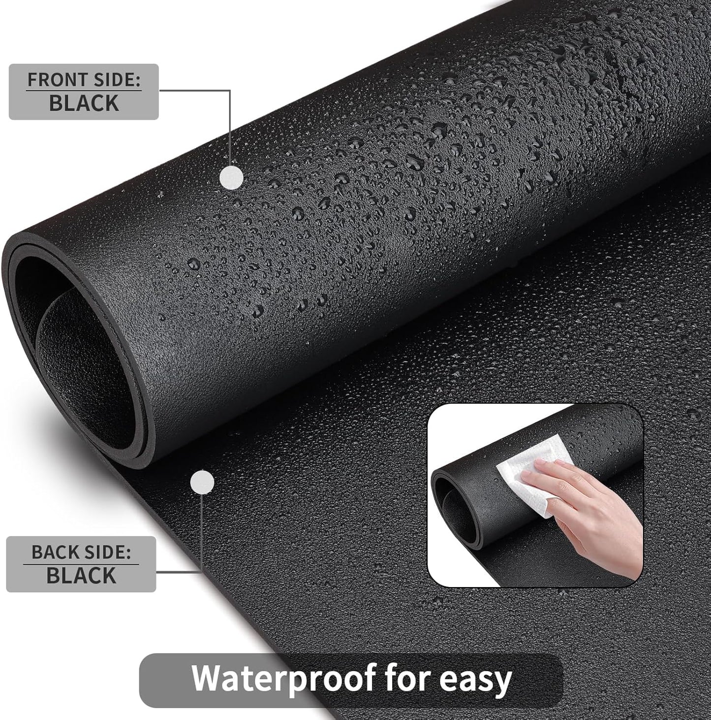 KINGFOM Desk Pad Office Desktop Protecter, PU Leather Desk Mat Blotters Organizer with Comfortable Writing Surface (35.4" x 16.9", Black)