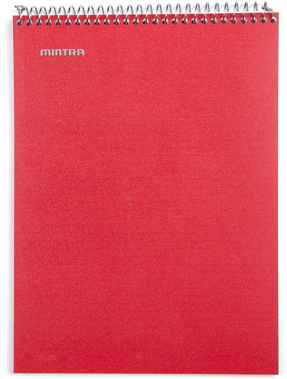 Mintra Office TOP BOUND Durable Spiral Notebooks (Black, Blue, Red, College Ruled 3pk)