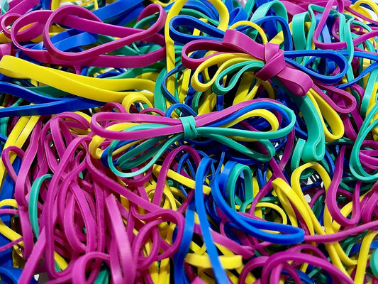Rubber Bands Assorted Sizes(#64 & #33), Colored Latex Free Rubber Band Bulk Thick, Mixed Dimensions Size 64 & Size 33 Strong Elastic Bands for Office Files Bank Money Document Bills, 1/4 Pound