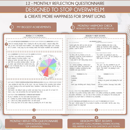 Hourly Planner - Undated Daily, Weekly & Monthly Planner with Budget Section | A 12 Month Journey to Increase Productivity & Happiness | Life Organizer & Gratitude Journal - Vertical Format