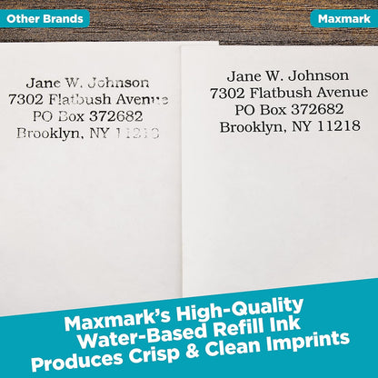 MaxMark Premium Refill Ink for self Inking Stamps and Stamp Pads, Blue Color - 4 oz.