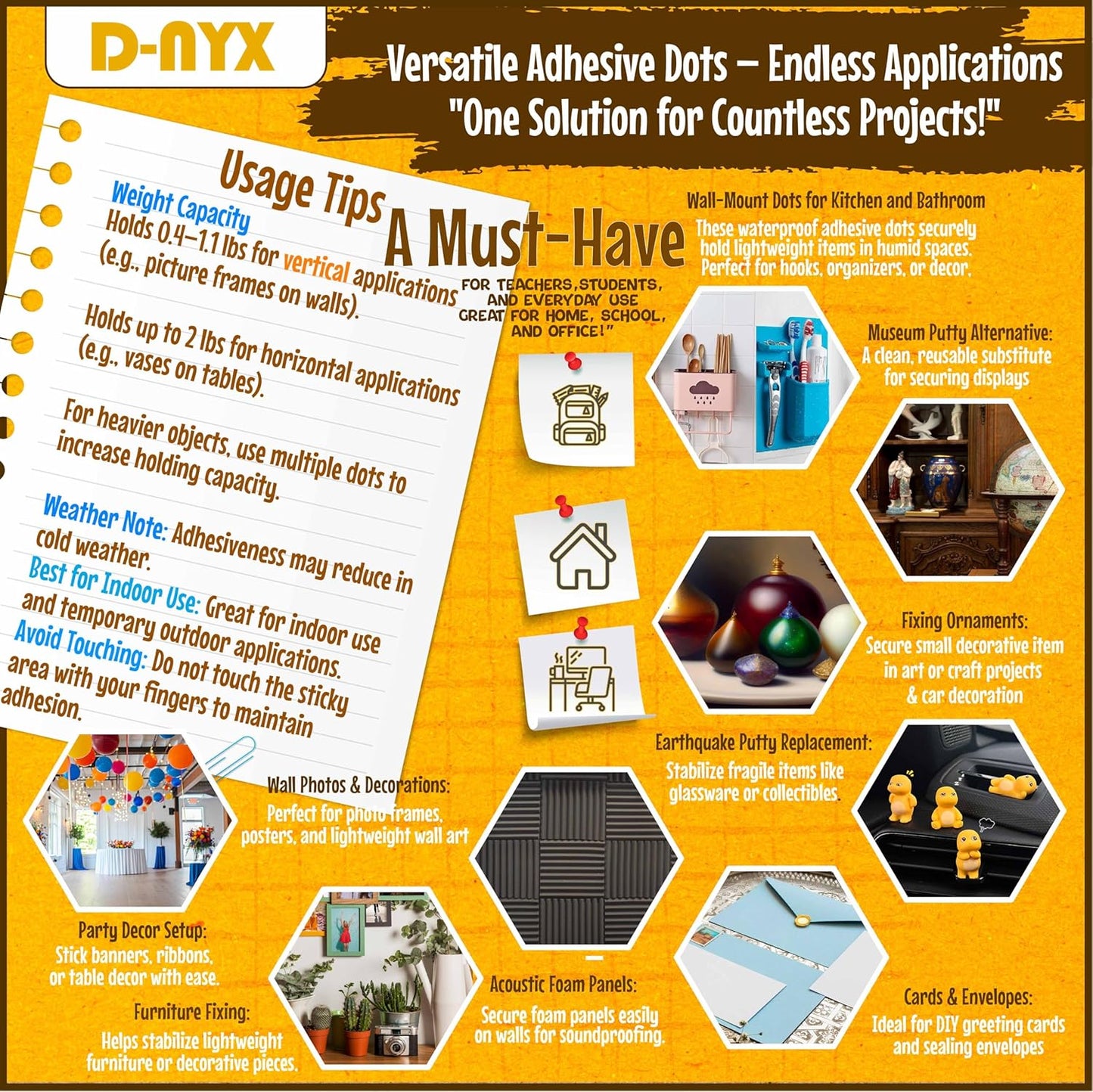 Double Sided Tape Sticky Dot Stickers 280, 350, 450, 550 or 700 Pack Removable Putty No Trace Clear Sticky Tack Waterproof Small Stickers for Festival Decoration Picture (700 Sticky Dots)