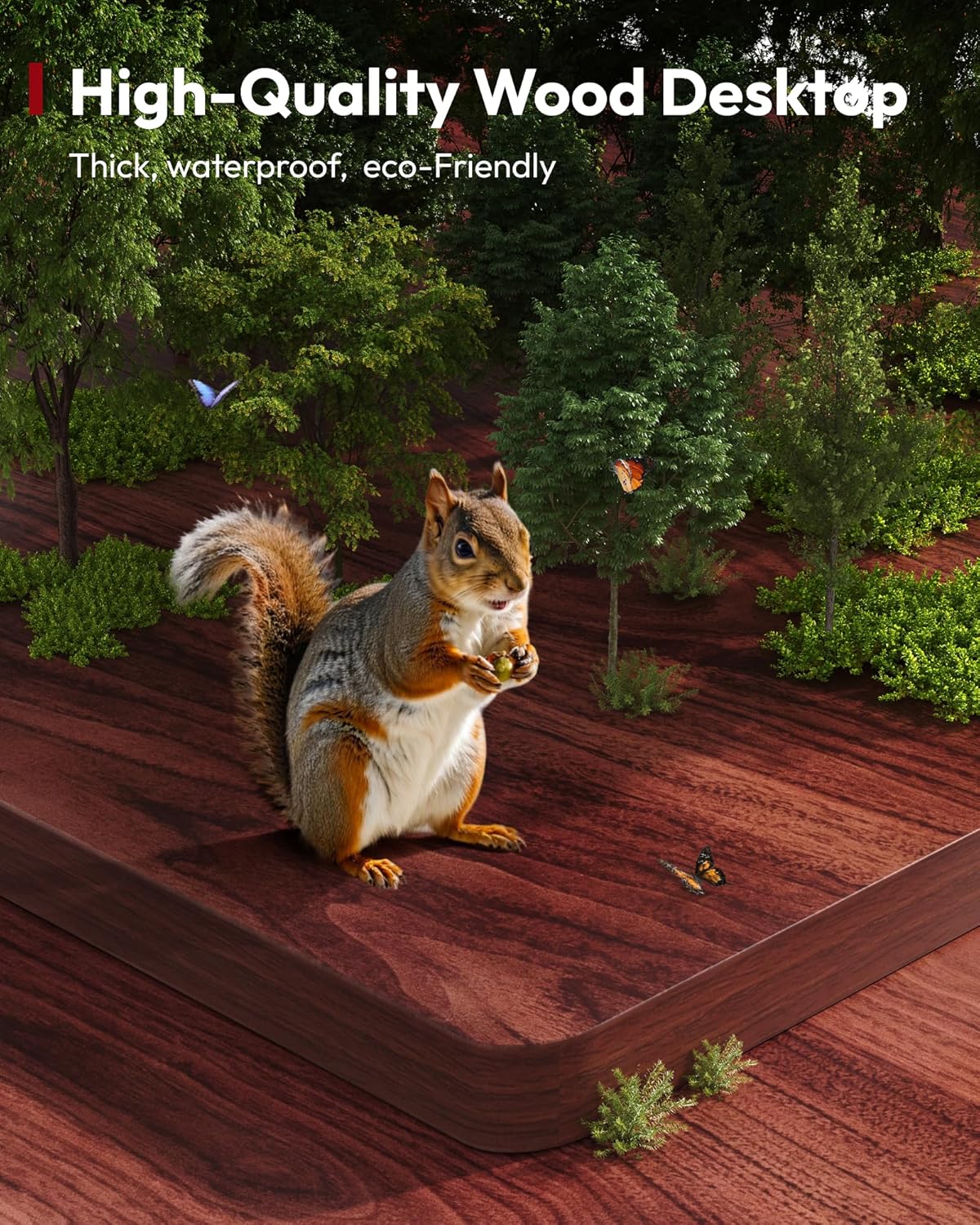 SANODESK Electric Standing Desk 60 x 24 Inches Whole-Piece Desktop Height Adjustable Stand Up Desk w/6-Button Controller Ergonomic Computer Desk for Home Office, Black Frame + Mahogany Tabletop