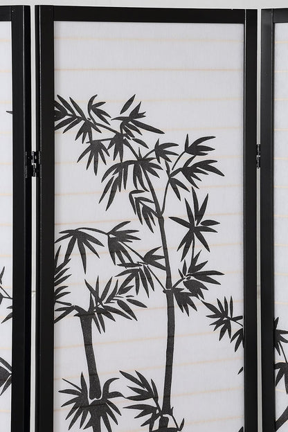 NicBex Room Divider 4 Panel Room Dividers with Oriental Style Partition Room Dividers and Folding Privacy Screens Wall Divider for Home, Office, Room Separation,72" W x 1" D x 71" H, Black