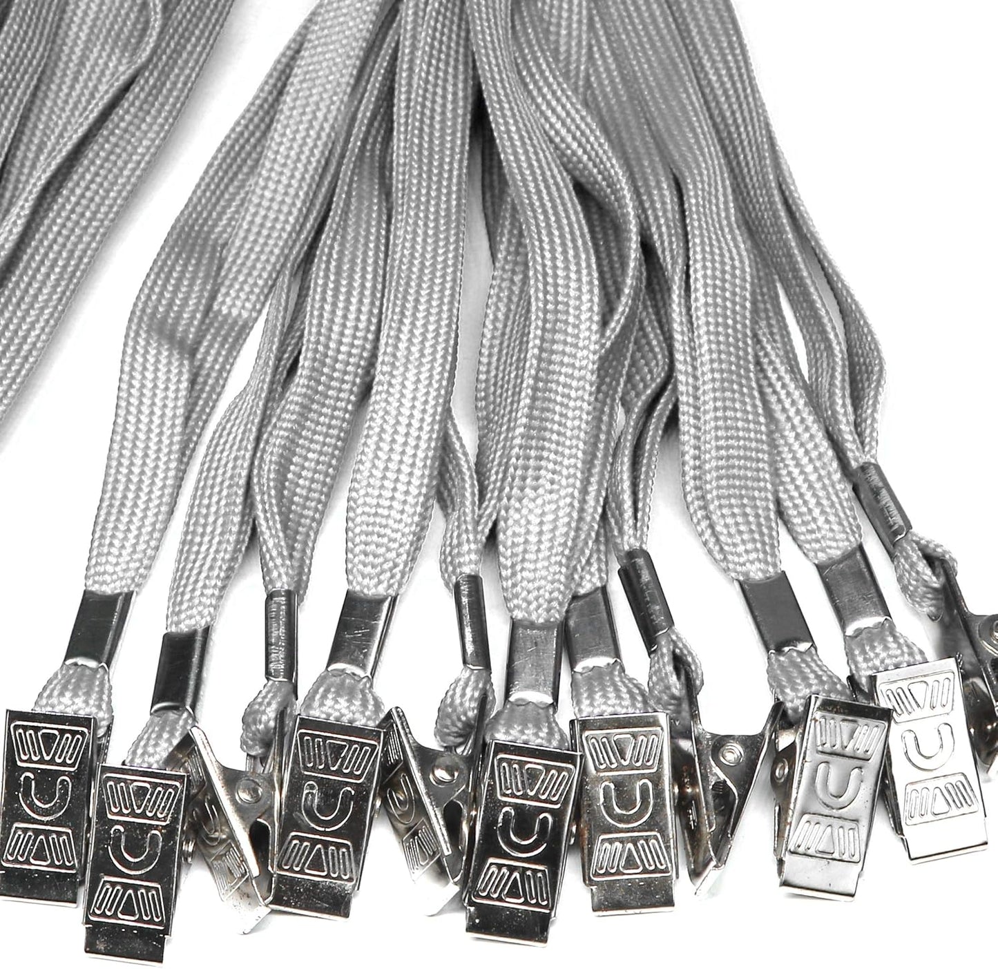 Ollain Badge Lanyards Neck Bulk Cruise Lanyards Lanyard with Clip for ID Card Name Tags Badge Holders (Gray, 50 Pack)