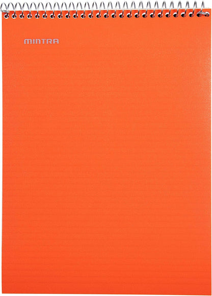 Mintra Office TOP BOUND Durable Spiral Notebooks (Orange, College Ruled 3pk)