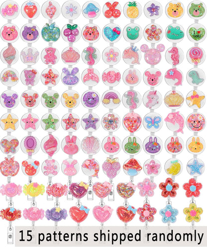 10PCS Badge Reel Clip Retractable Lanyard for Id Badges - Women & Nurses, Cute Card Holder Reel