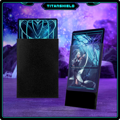 TitanShield (150 Sleeves, Black) Compatible with Standard Sized Board Games, MTG Magic The Gathering, Pokemon, Lorcana and Trading Cards 2.5" x 3.5" 66x91mm
