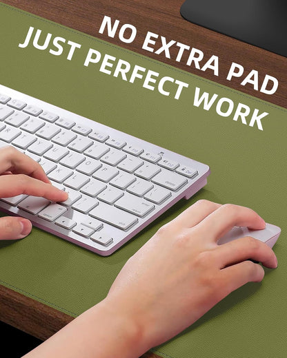 Desk Pad Mat - Leather Desk Pad Protector for Office and Home - Desk Organization and Accessories - Ideal for Large Mouse Pad and Desk Mats on Top of Desks(Green,31.5" x 15.7")