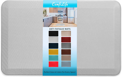 ComfiLife Anti Fatigue Floor Mat – 3/4 Inch Thick Kitchen Mats for Floor, Standing Desk Mat, Kitchen Rug – Comfort at Home, Office – Durable – Stain Resistant – Non-Slip Bottom (20" x 39", Silver)