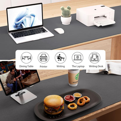 Aothia Leather Desk Pad Protector - Large Mouse Pad, Office Desk Mat, Non-Slip PU Leather Desk Blotter, Laptop Desk Pad, Waterproof Desk Writing Pad for Office and Home (Gray, 38" x 13.7")