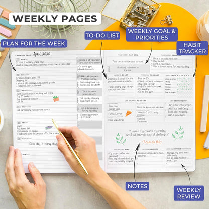 Clever Fox Planner PRO Light – Weekly & Monthly Life Planner to Increase Productivity, Time Management and Hit Your Goals, 8.5x11″ (Lavender)