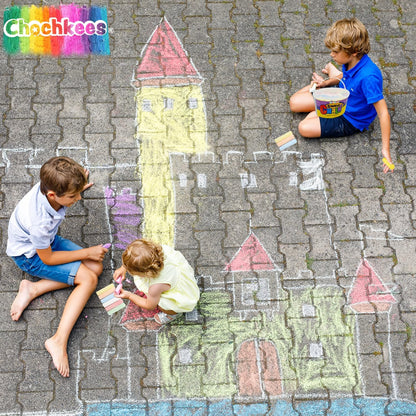 36 Jumbo Sidewalk Chalk, Jumbo chalk great for outdoor art, Sidewalk Chalk for Kids, 6 Assorted Neon Colored Chalk, Perfect For Party Favors, 4" Inches (36 Jumbo Chalk Sticks)