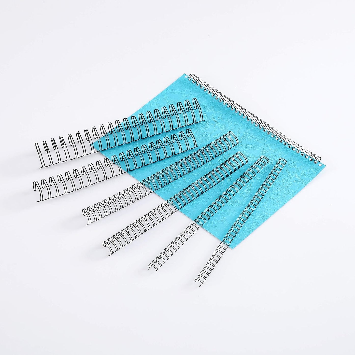 BNC Double Loop Wire Binding Rings Letter Size 3:1 Loops 32 Holes Black Color Pack of 100 (1/4 Inches)