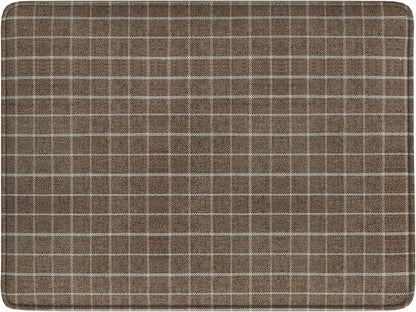 Home Decor | Dinah Collection Modern Storage Ottoman | Ottoman with Storage for Living Room & Bedroom(Brown Windowpane Fabric)