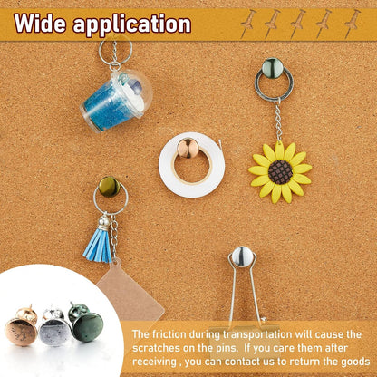 Outus 100 Pcs Giant Push Pins Large Thumb Tacks Plastic Heads 1 Inch Jumbo Push Pins for Cork Board Map Posters Office School(Gold, Silver, Bronze, Rose Gold, Gray)