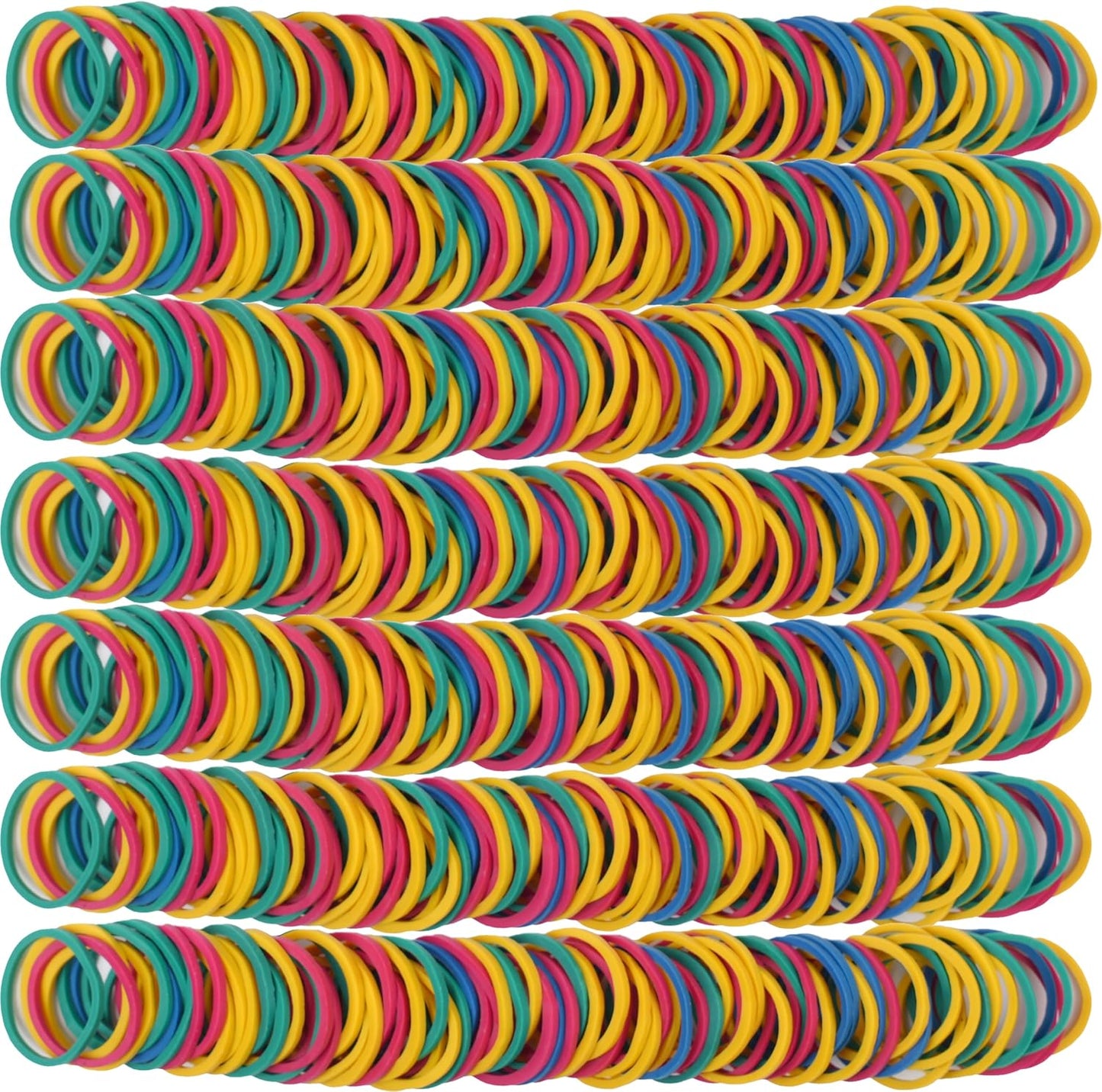 Rubber Bands Small Mini Elastic Band Yellow Blue Green Red 1300pcs Rubber Band 1.2inch Office Supplies Home Inside Diameter 0.63in (Multicolour)