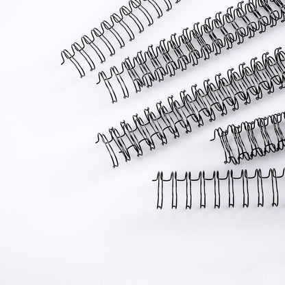 BNC Double Loop Wire Binding Rings Letter Size 3:1 Loops 32 Holes Black Color Pack of 100 (1/2 Inches)