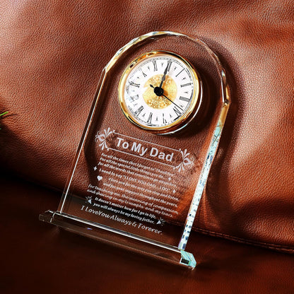 Dad Gifts - Delicate Dad Birthday Gifts from Daughter Son ,Christmas Fathers Day Birthday Gifts for Dad, Ideas, Glass Clock Gift, Birthday Gifts for Dad Who Wants Nothing (Battery not Included) (Dad Gifts)