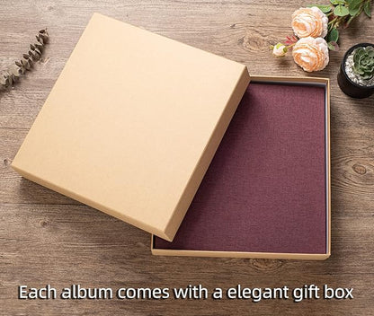 Large Photo Album Self Adhesive 4x6 5x7 3x5 8.5x11 Scrapbook Magnetic Album DIY Scrap Book Length 13 x Width 12.8 (Inches) 120 Sticky Pages Linen Cover DIY Photo Album (PurPle)