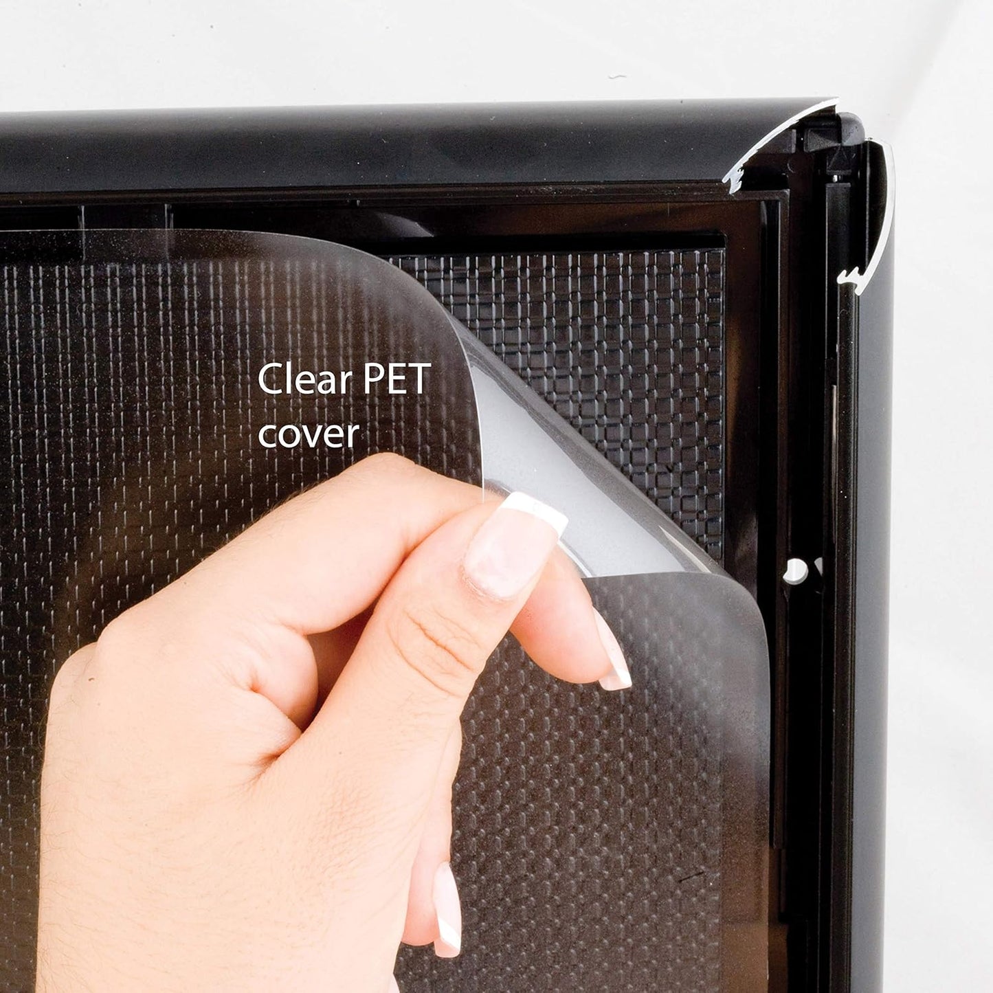 M&T Displays Opti Snap Poster Frame 8.5x11 Inch with Back Support Black Color 1" Aluminum Profile, Front Loading, Wall Mounting, Photo, Picture, Document, Sign Holder