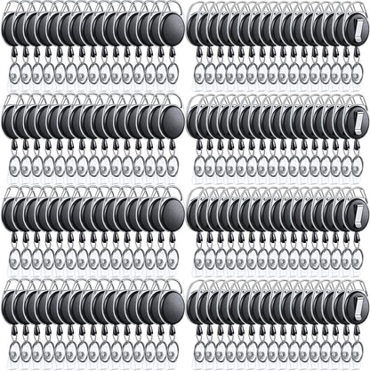 Laumoi 180 Packs Retractable ID Badge Holder Name ID Badge Reel Clips Keychain with Belt Clip and Key Ring for Office Worker Doctor Nurse Employee (Black)