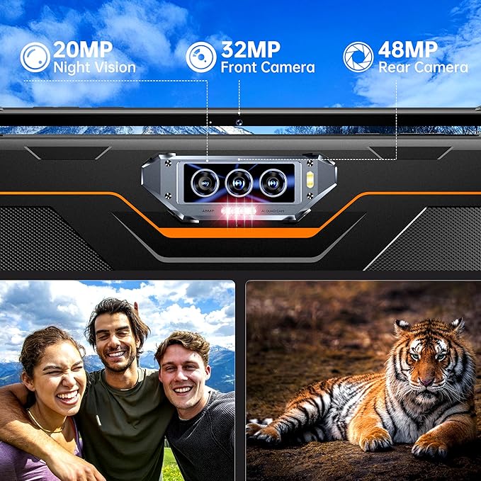 OUKITEL RT8 Android 14 Rugged Tablet - 11 inch Octa-Core MTK Helio G99 20000mAh Waterproof Tablets with Folding Stand, 12GB RAM+256GB ROM/1TB 48MP+32MP Camera Tablet PC, TÜV/IP68&IP69K/Dual SIM 4G LTE