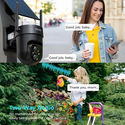 Vicohome 2QB 2K AI Solar Security Camera Wireless Outdoor, Battery Powered Cam, Two Way Audio, Motion Detection, Color Night Vision, Easy to Setup, Audible Flashlight Siren, 180 Days Exchange Policy