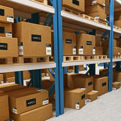 PARLAIM 5" x 3" Rectangle Color Coding Labels,500 per Inventory Labels Color Code Stickers Dispenser Box,Roll Black Sticker Labels for Inventory,Family School Storage Bins Label (Black)