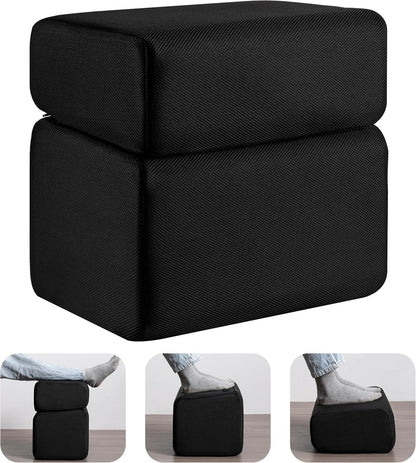 Ganondorf Foot Rest for Under Desk at Work Adjustable Foot Rest Under Desk Ergonomic Foot Stools for Under Office Desk Leg Pillow for Underdesk Footrest with Washable Cover, Mesh Black