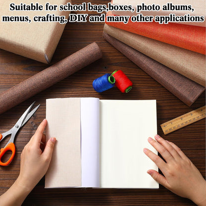 4 Pcs Book Cloth Bookcover Fabric Surface with Paper Backed Book Binding Cloth Fabric Book Cover for Scrapbooking Album DIY Craft Supplies Home, 4 Colors(Earth Color,40 x 16 Inches)