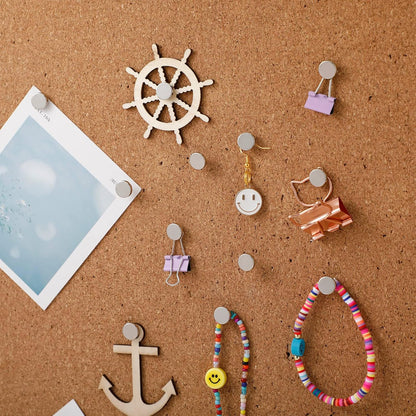 30 Pieces Push Pins, Metal Thumb Tacks for Picture Photo Hanging, Wall Pins for Board Posters Bulletin Maps, Wall Tack for Office Home Decorative