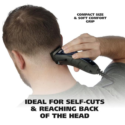 Wahl USA Self Cut Compact Corded Clipper Personal Haircutting Kit with Adjustable Taper Lever, and 12 Hair Clipper Guards for Clipping, Trimming & Personal Grooming – Model 79467