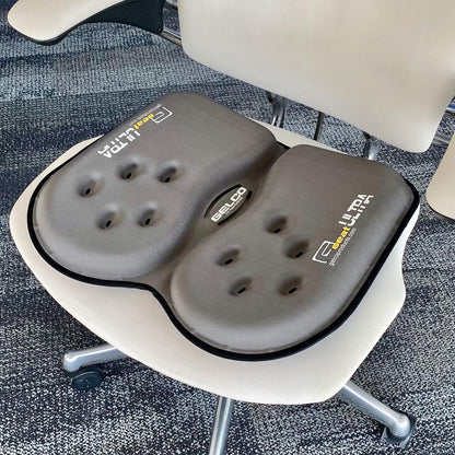 GSeat Ultra Orthopedic Gel and Foam Seat Cushion (Gray) – for Coccyx, Back, Tailbone, Prostate, Postnatal, and Sciatica Pain/Discomfort – Office, Car, Chair, Travel