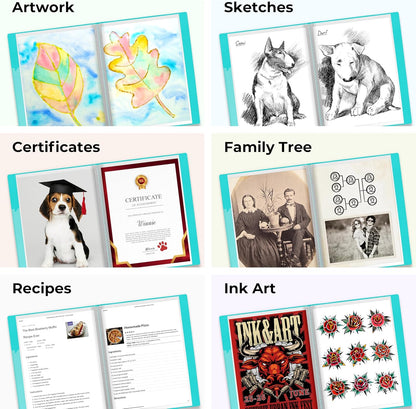 Dunwell 9x12 Presentation Binder with Clear Plastic Sleeves (Aqua), Folder for Artwork, 24 Pockets Display 48 Pages of 9 x 12 or A4 Size Documents, Kids Art, Keepsakes, Acid-Free Poly Portfolio Binder