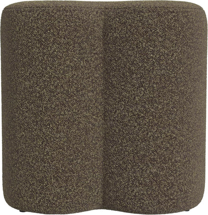 HomePop Upholstered Clover Shaped Ottoman Home Décor|Foot Rest Ottoman - Dark Brown Boucle