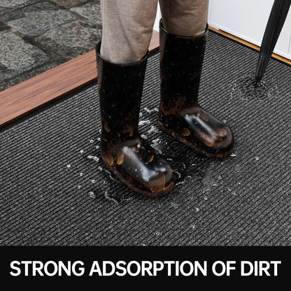 Front Door Mat, 4' x 8' Heavy Duty Indoor Outdoor Door Mat for Entryway, Commercial Door Mats Entrance, Low Profile Welcome Mats Non-Slip, Durable Rubber Backing Entry Mat for Patio, Home